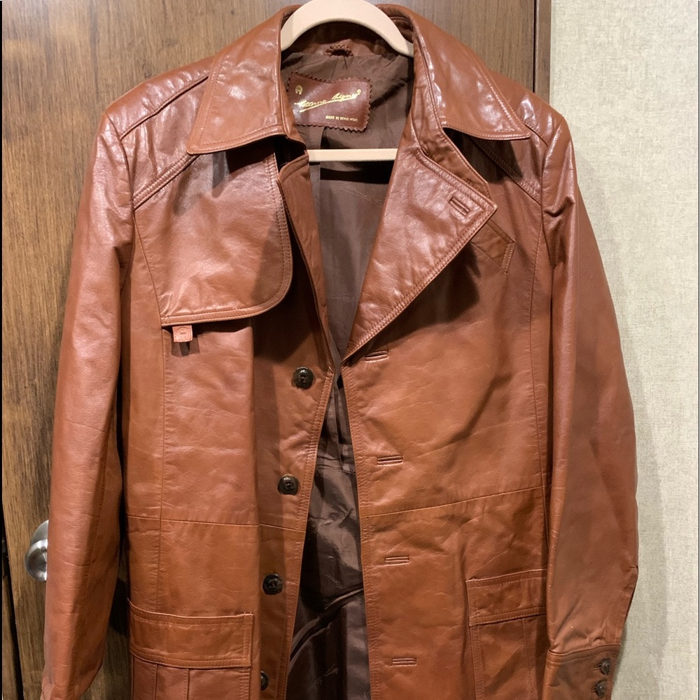 Vintage 70s/80’s ETIENNE AIGNER Genuine Leather Men’s Western Coat Brown Size 42